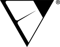 a black and white logo with a triangle in the middle